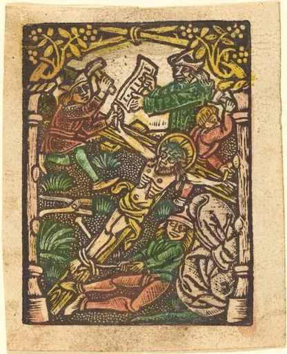 Christ Nailed to the Cross, by German 15th Century