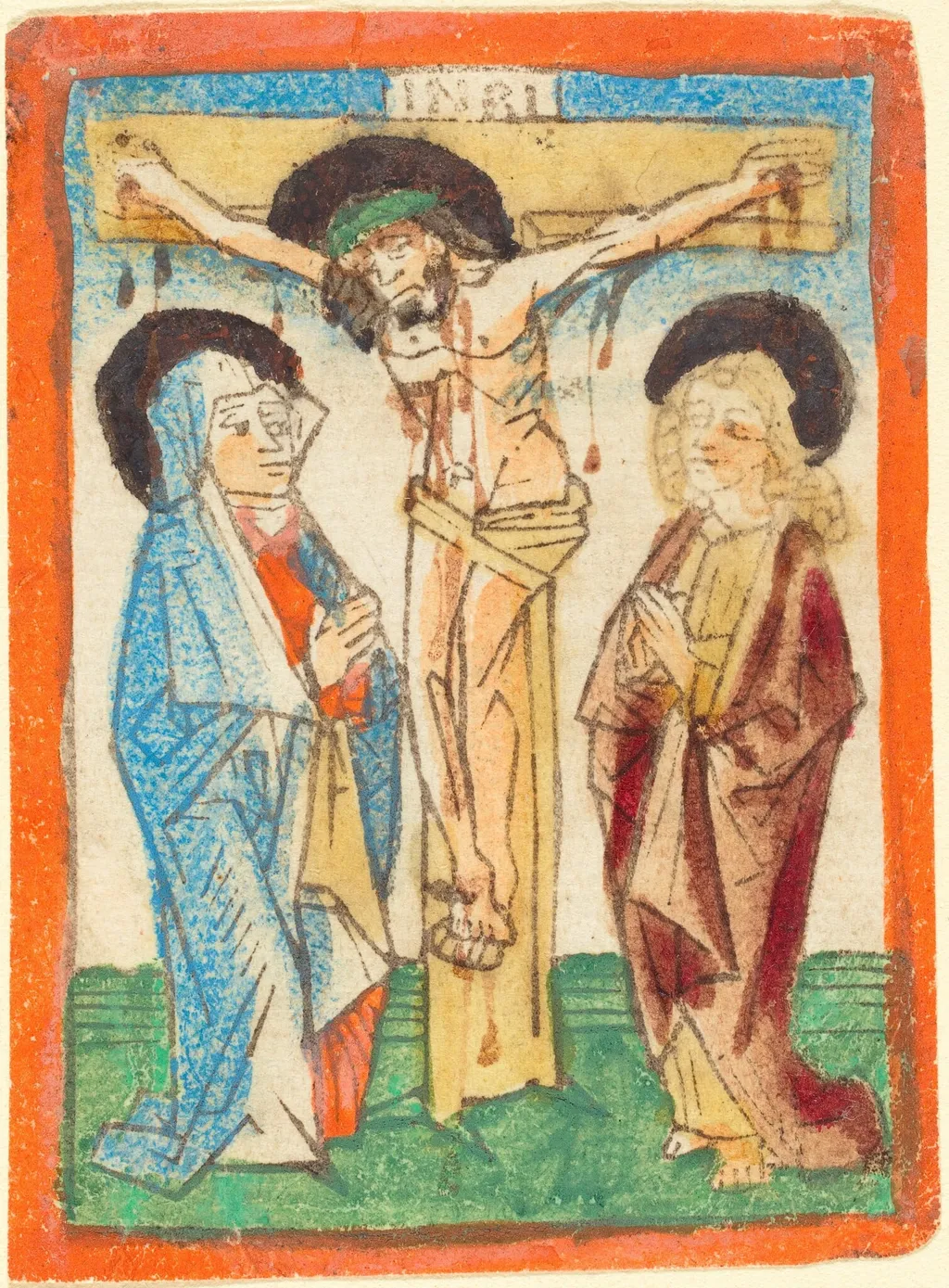Christ on the Cross, by German 15th Century, ink, 1475