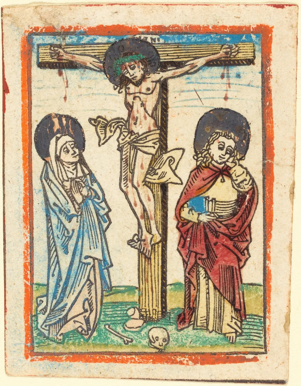 Christ on the Cross, by German 15th Century, ink, 1485