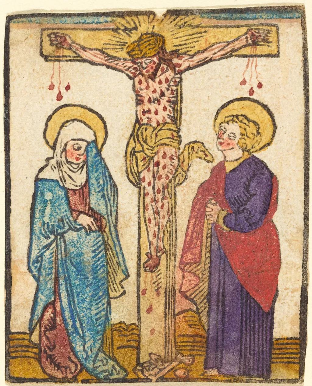 Christ on the Cross, by German 15th Century, ink, 1495