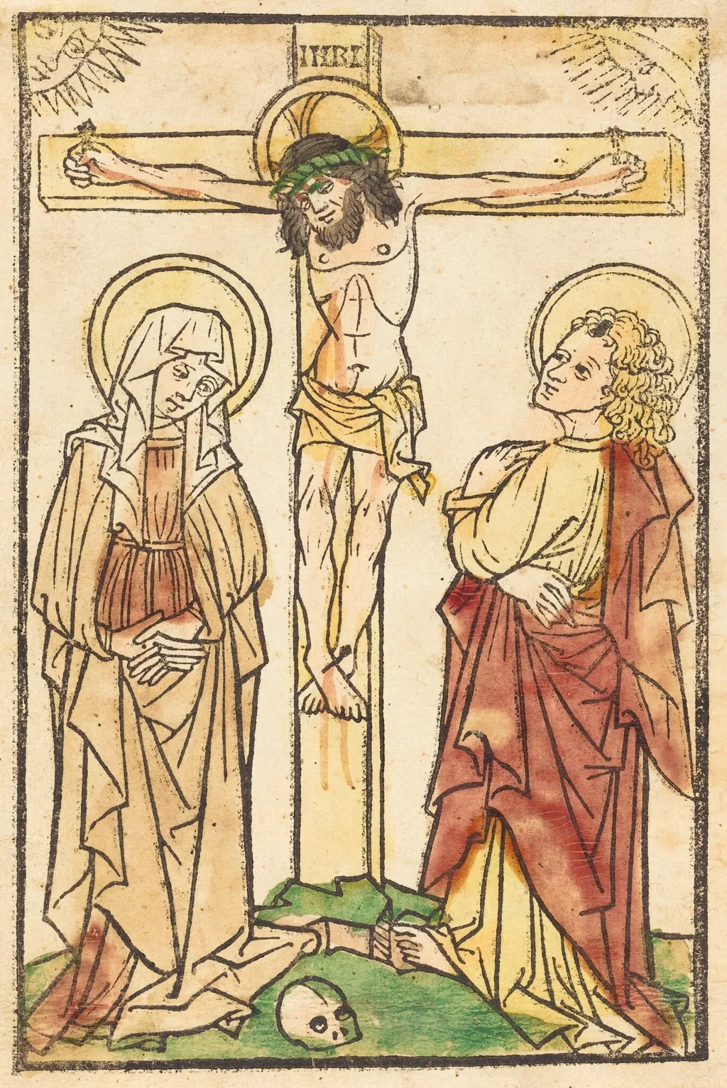 Christ on the Cross, by German 15th Century, ink, 1460