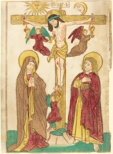 Christ on the Cross with Angels, by German 15th Century