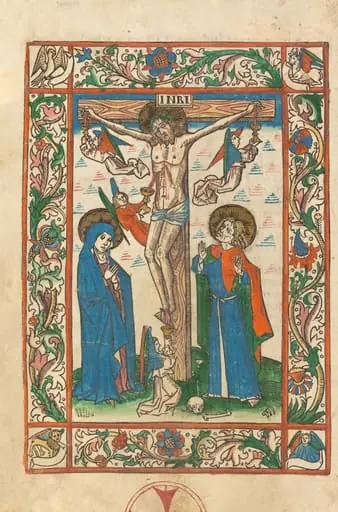 Christ on the Cross with Angels, by German 15th Century