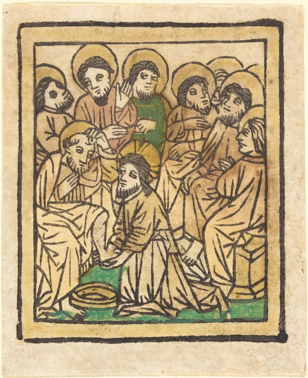 Christ Washing the Apostles' Feet, by German 15th Century, ink, 1490