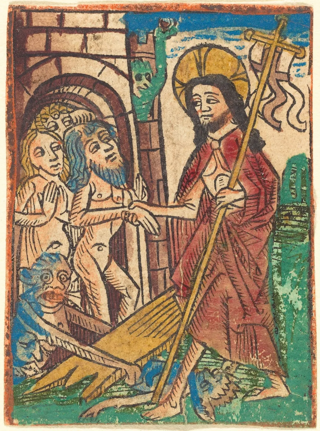 Descent into Limbo, by German 15th Century, ink, 1490