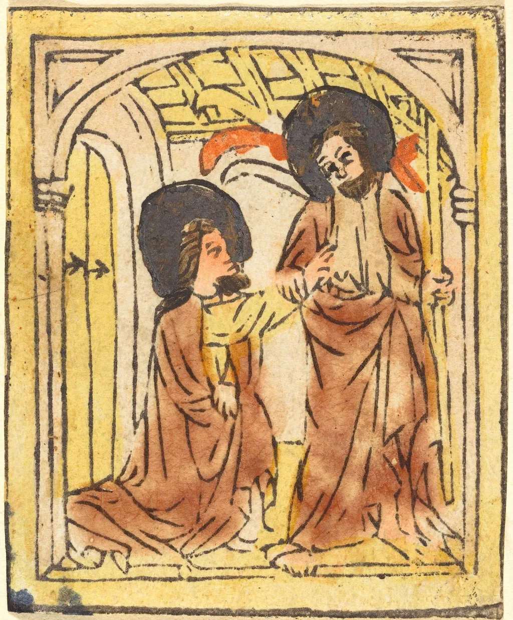 Doubting Thomas, by German 15th Century, ink, 1460