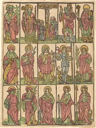 Fourteen Auxiliary Saints, by German 15th Century, 1500