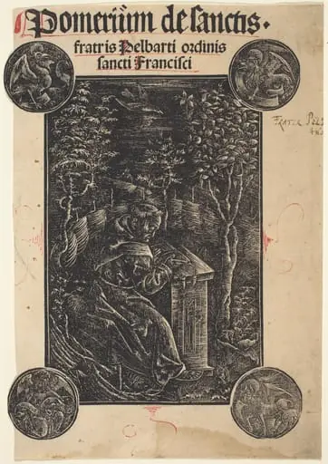 Franciscan, Pelbartus of Temesvar, in a Garden, by German 15th Century