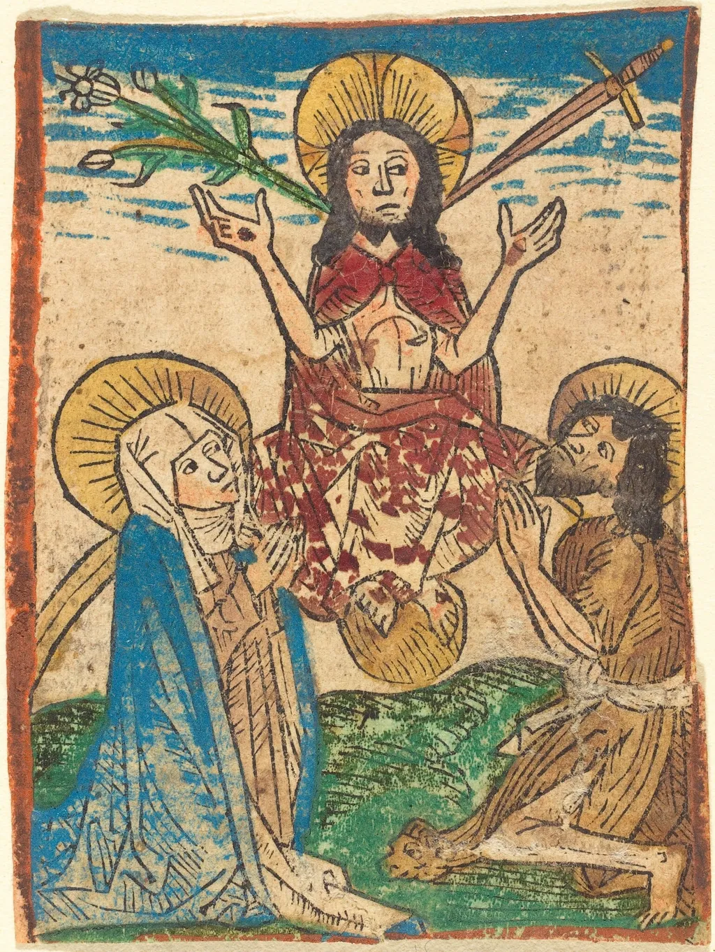 Last Judgment, by German 15th Century, ink, 1490