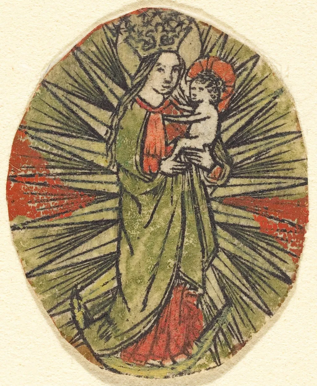 Madonna and Child, by German 15th Century, ink, 1460