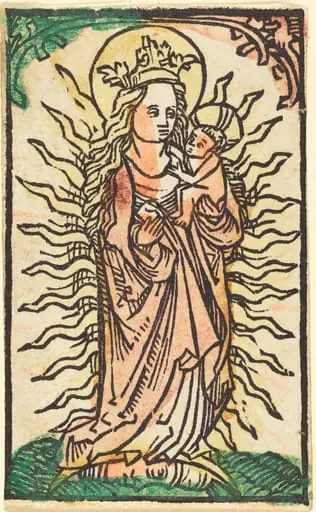 Madonna and Child in a Glory Standing on a Crescent Moon, by German 15th Century