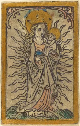Madonna and Child in a Glory Standing on a Crescent Moon, by German 15th Century