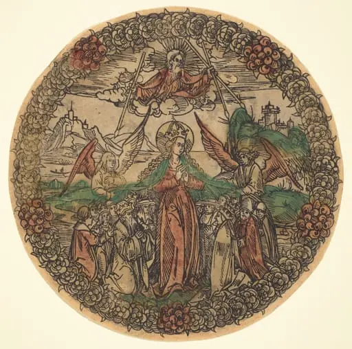 Madonna in a Wreath of Roses, by German 15th Century