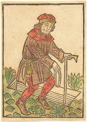 Man Walking Towards a Grave, by German 15th Century