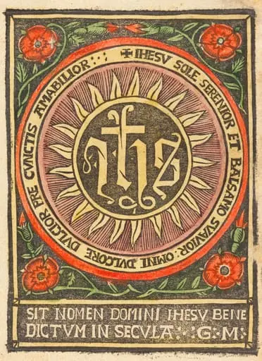 Monogram JHS in a Flaming Circle, by German 15th Century, 1500