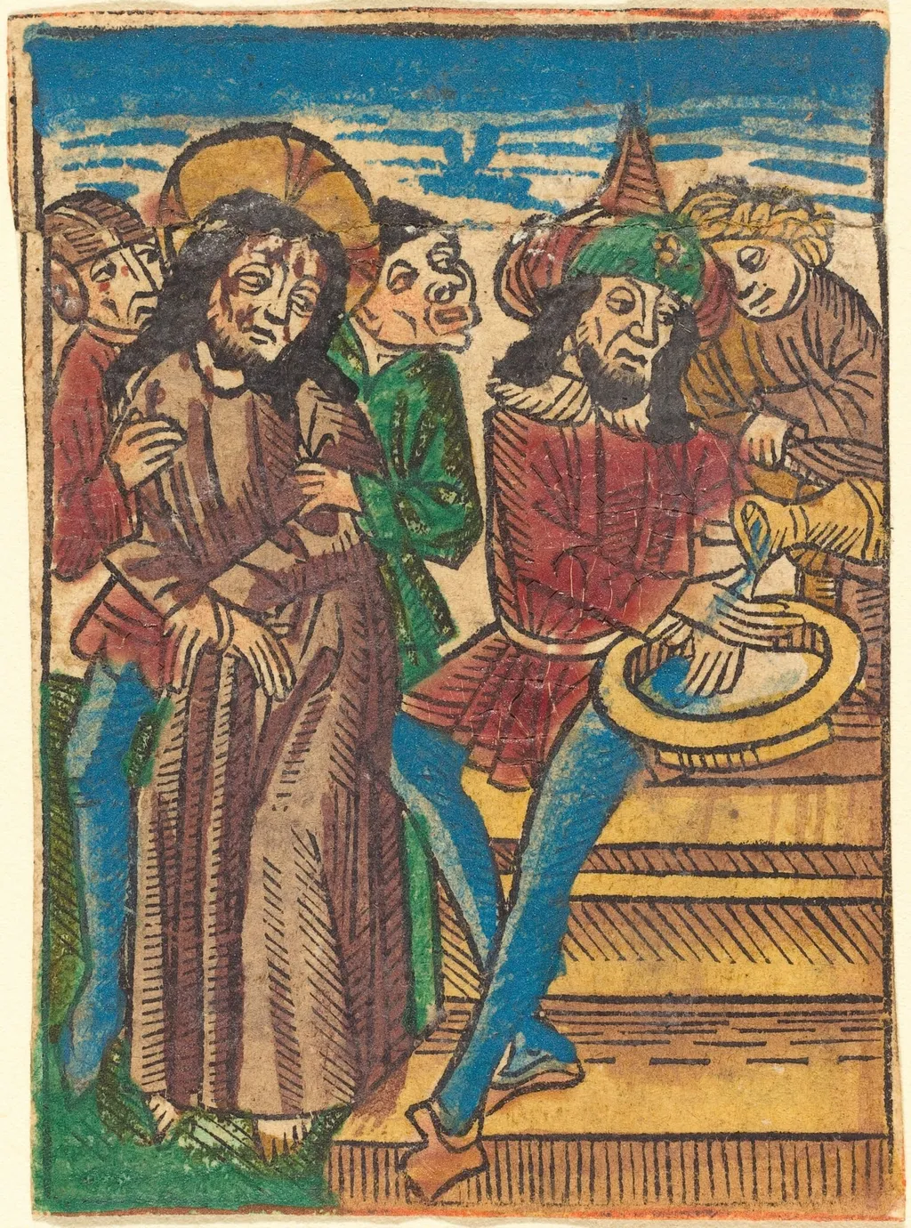 Pilate Washing His Hands, by German 15th Century, ink, 1490