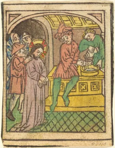 Pilate Washing His Hands [recto], by German 15th Century