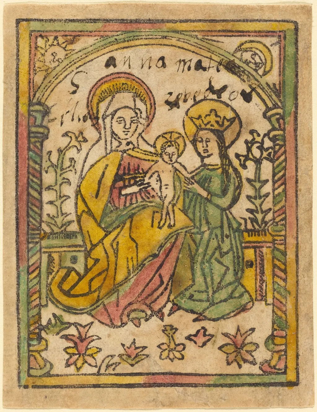 Saint Anne with the Madonna and Child, by German 15th Century, ink, 1470