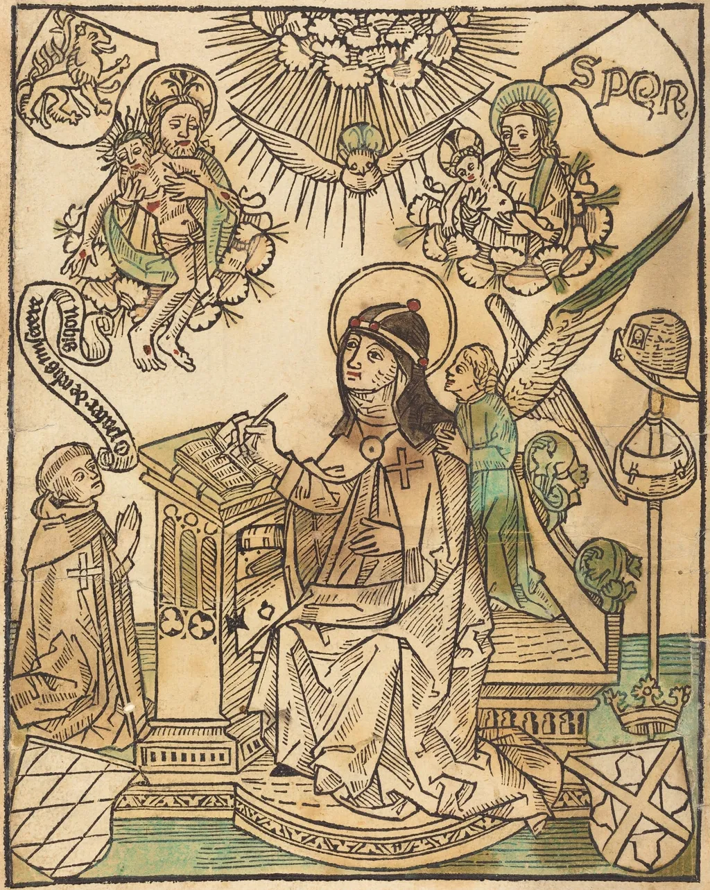 Saint Bridget, by German 15th Century, ink, 1480