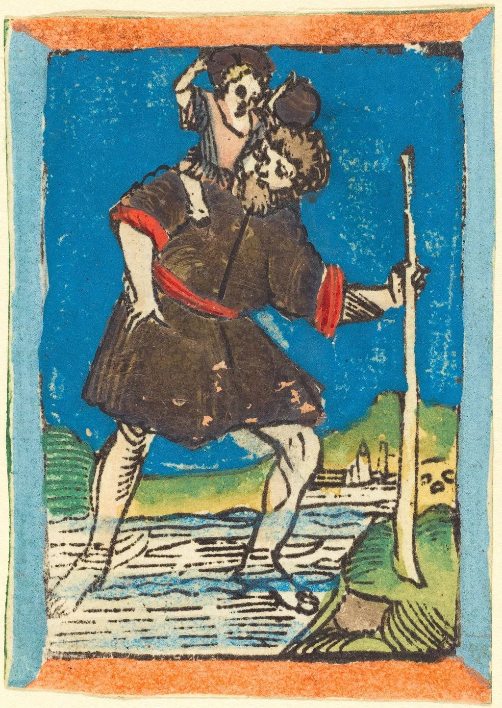 Saint Christopher, by German 15th Century, ink, 1480