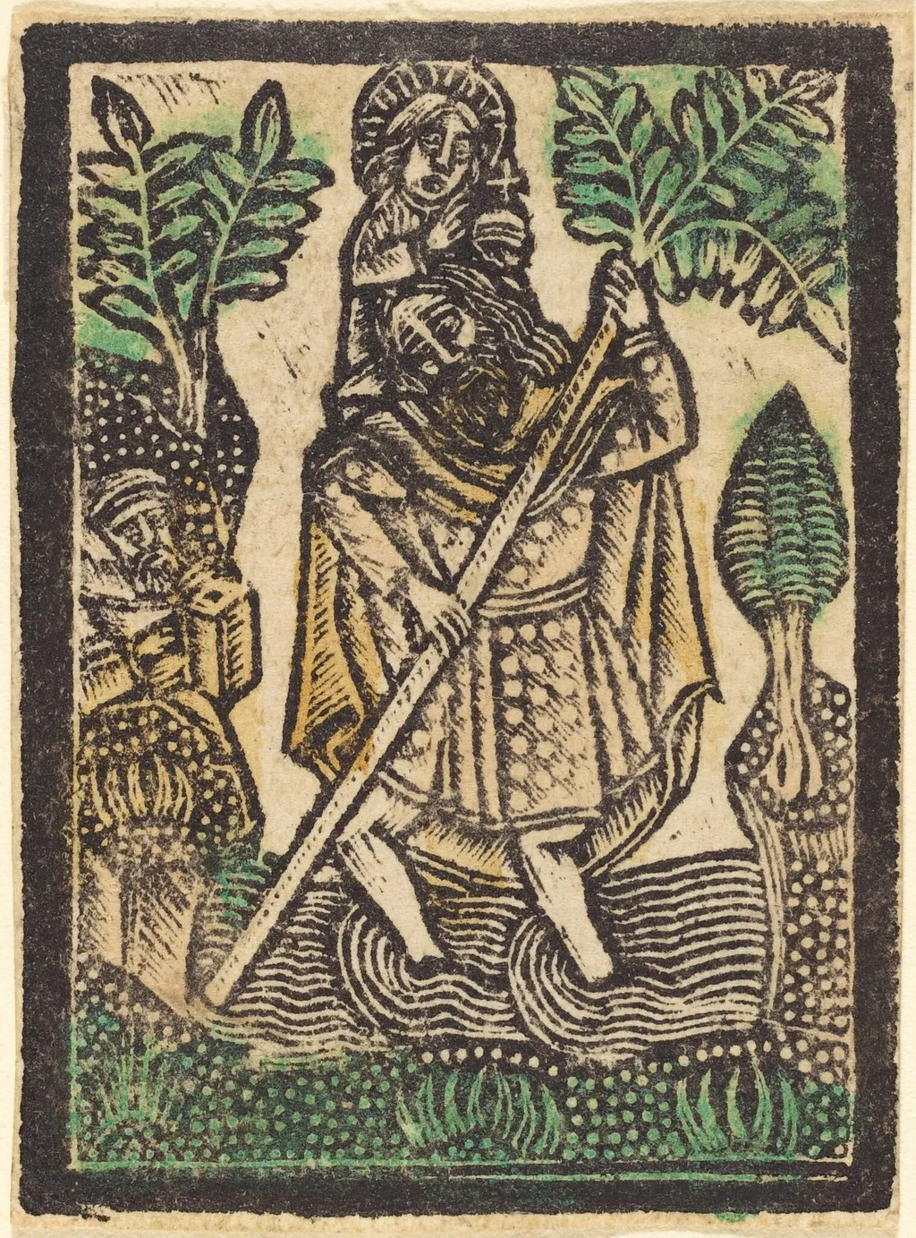 Saint Christopher, by German 15th Century, paint, 1475