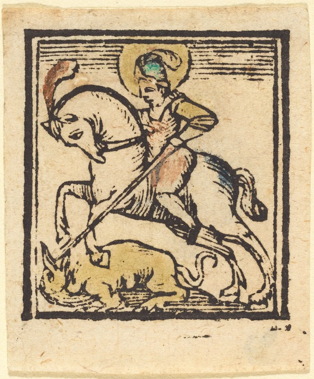 Saint George, by German 15th Century, ink, 1475