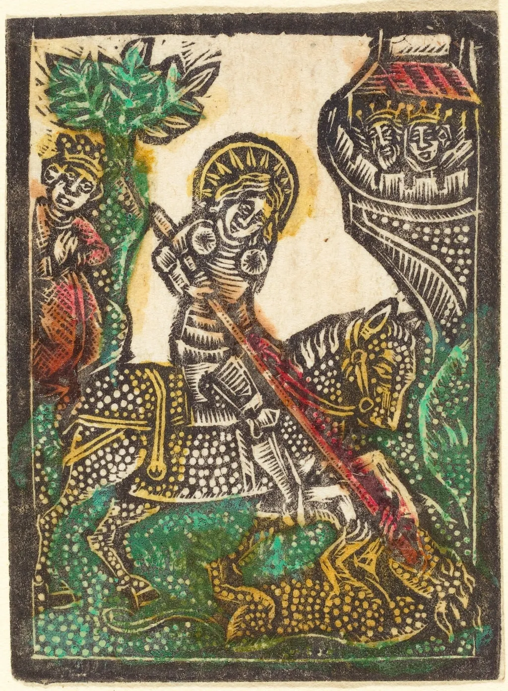 Saint George, by German 15th Century, paint, 1475