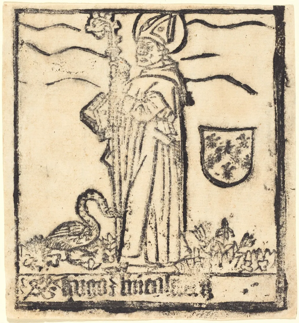 Saint Hugo of Lincoln (or Saint Hugo of Avalon), by German 15th Century, ink, 1470
