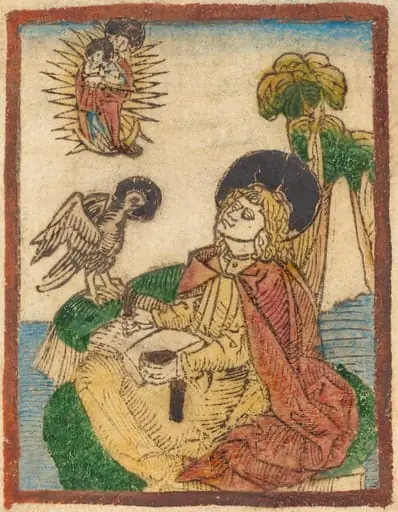 Saint John on the Island of Patmos, by German 15th Century