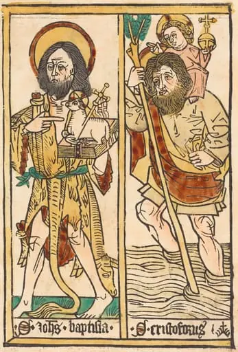 Saint John the Baptist and Saint Christopher, by German 15th Century