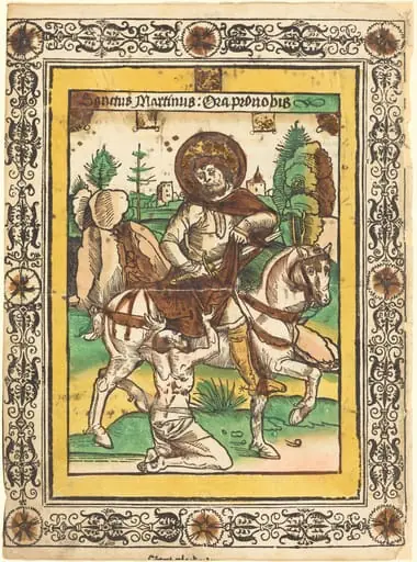 Saint Martin and the Beggar, by German 15th Century