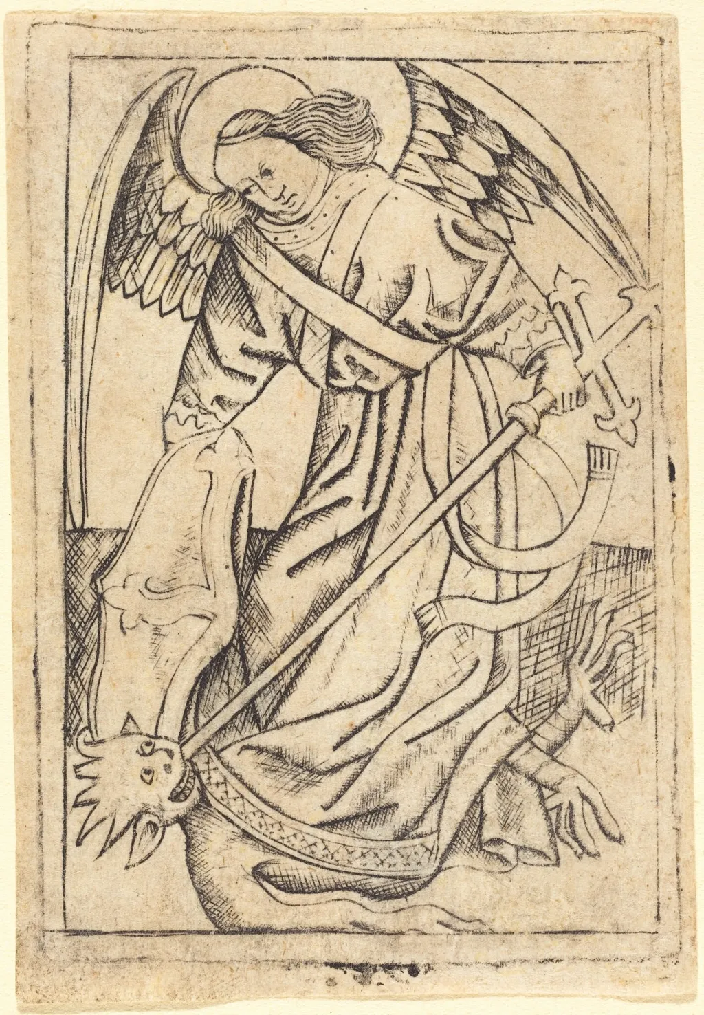 Saint Michael, by German 15th Century, ink, 1465