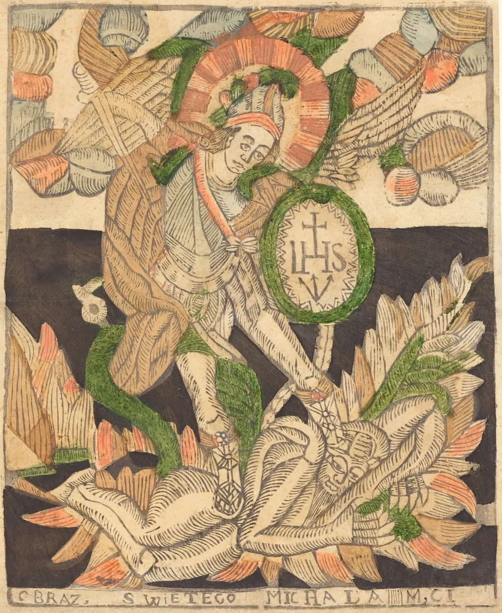 Saint Michael, by German 15th Century, ink, 1450