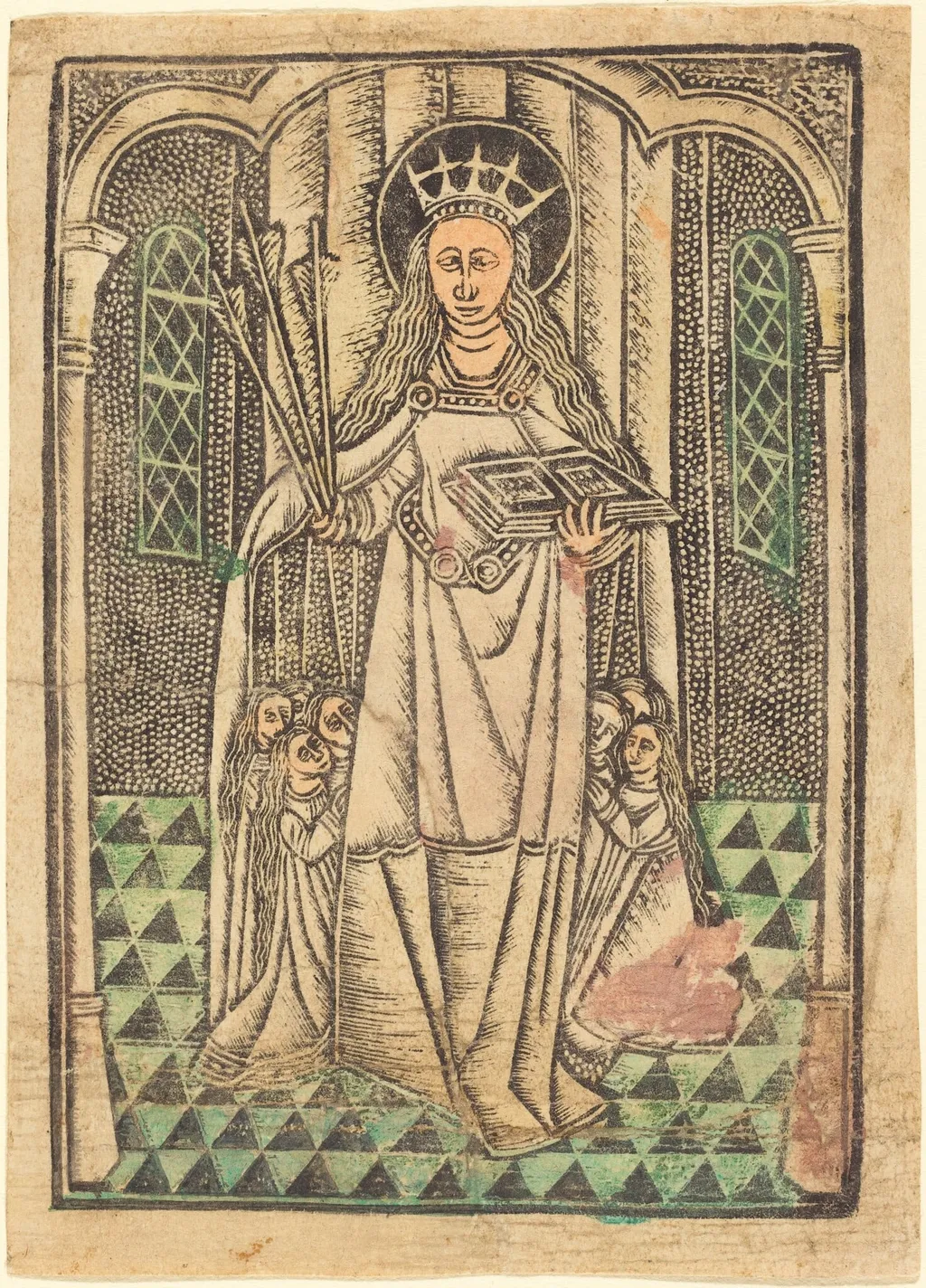 Saint Ursula as Protectress, by German 15th Century, paint, 1480