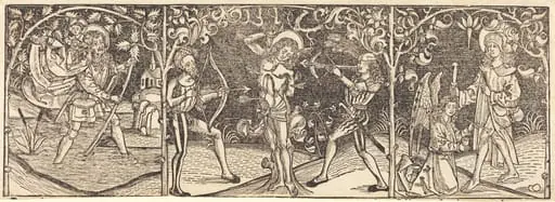 Saints Christopher, Sebastian, and Roche, by German 15th Century