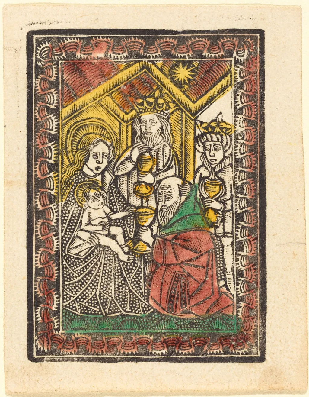 The Adoration of the Magi, by German 15th Century, paint, 1475