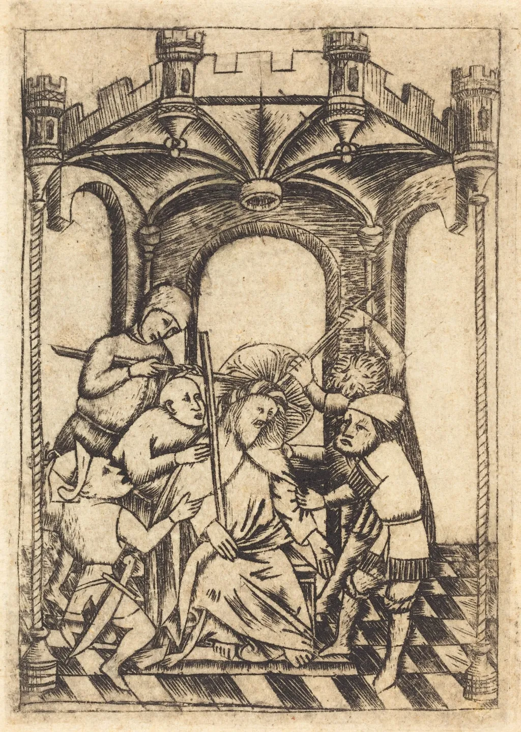 The Crowning with Thorns, by German 15th Century, ink, 1445