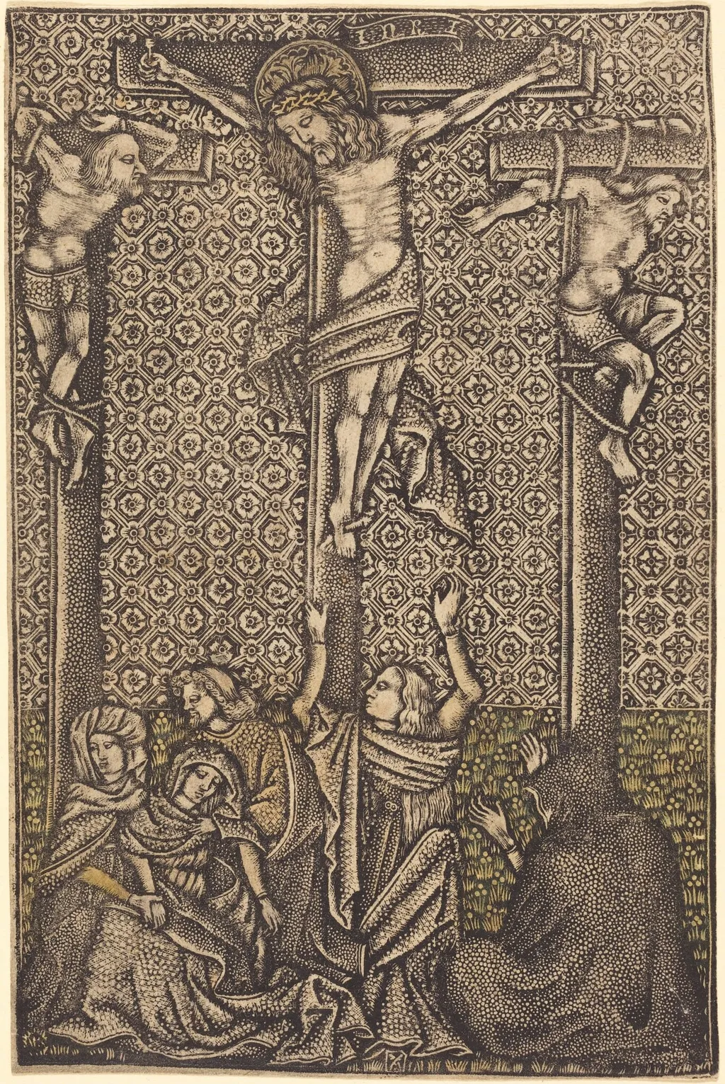 The Crucifixion, by German 15th Century, paint, 1460