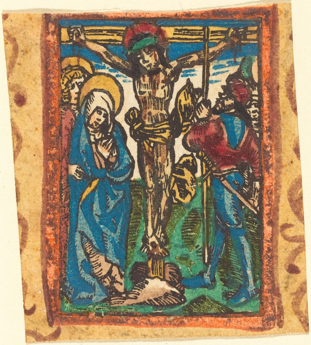 The Crucifixion, by German 15th Century, ink, 1495
