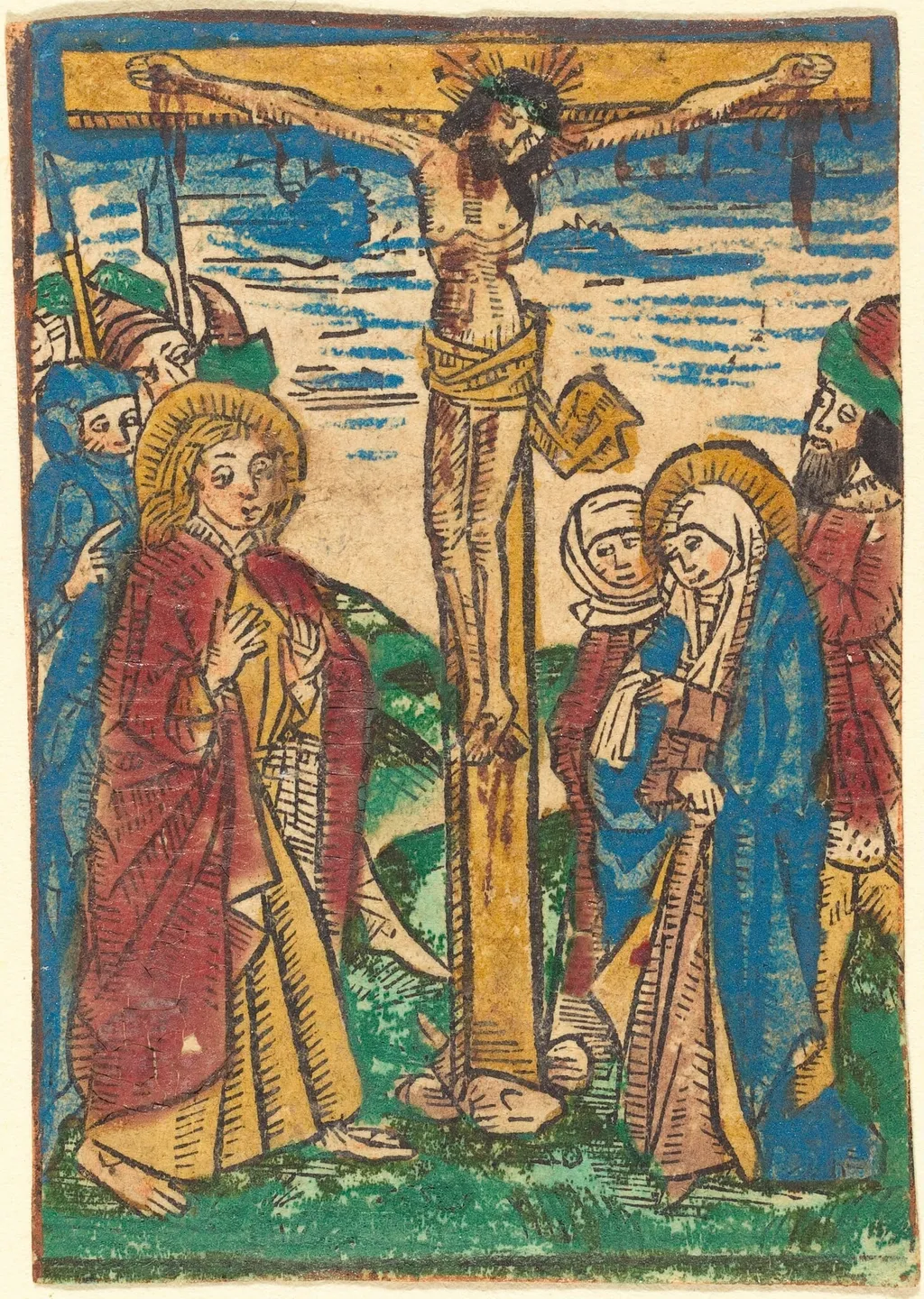 The Crucifixion, by German 15th Century, ink, 1490