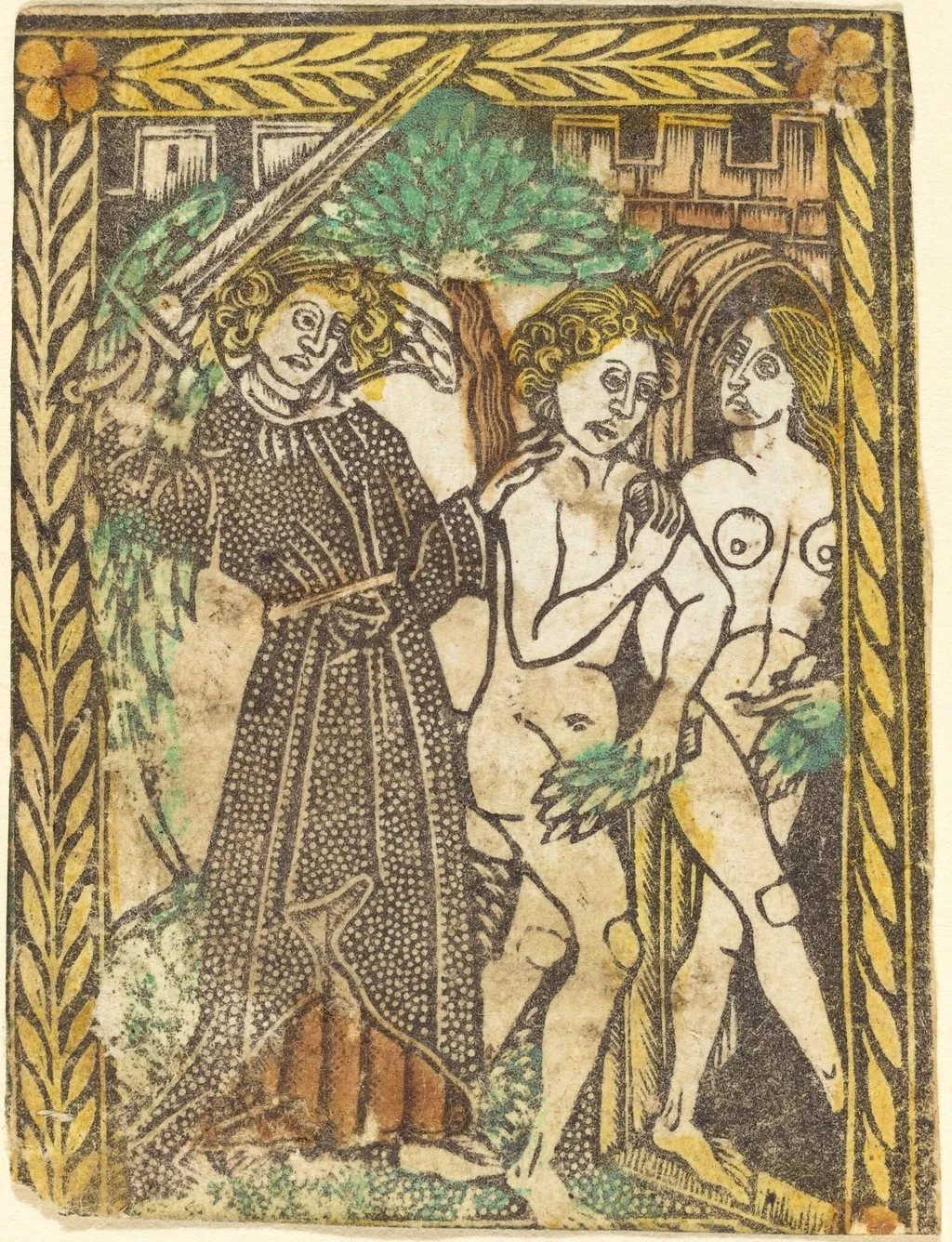 The Expulsion from the Garden of Eden, by German 15th Century, paint, 1470