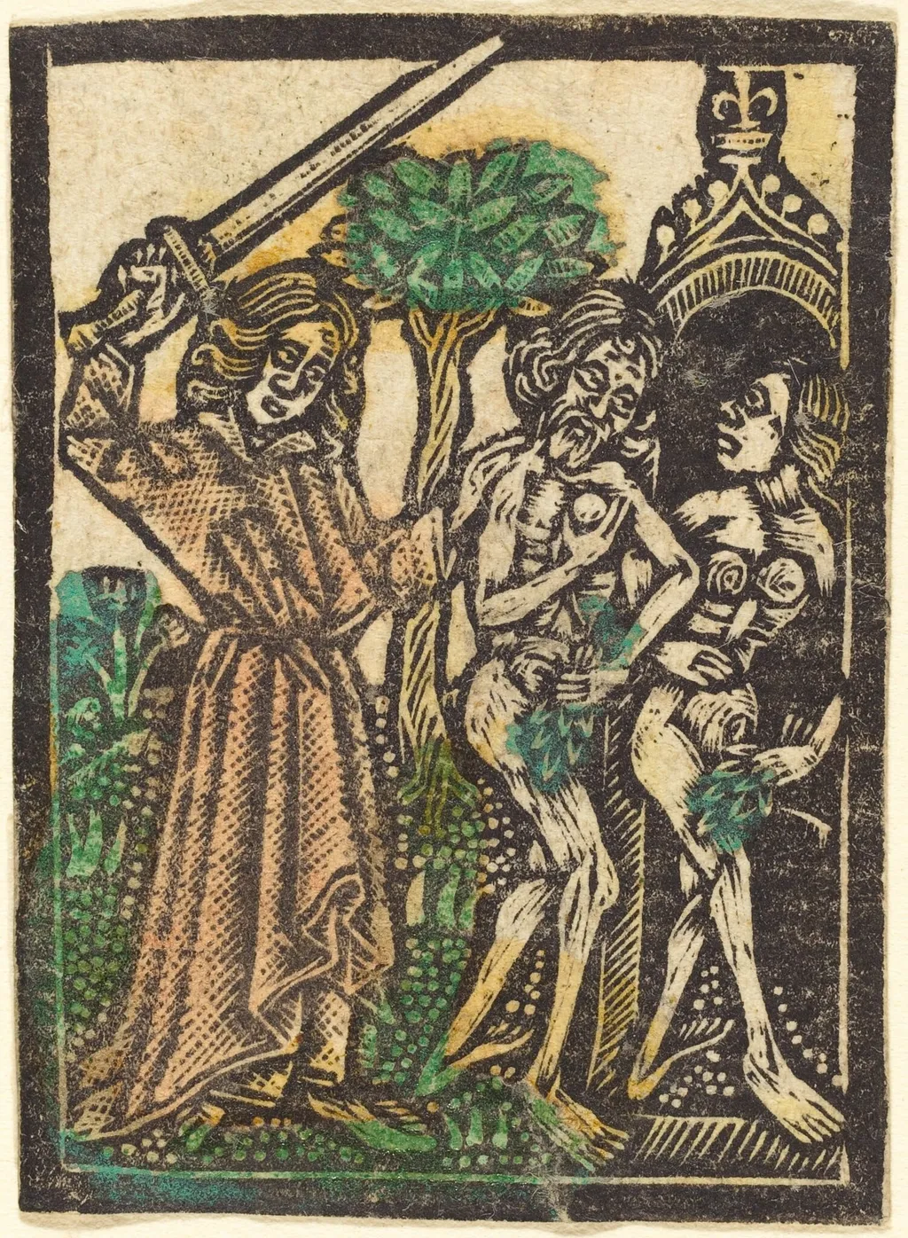 The Expulsion from the Garden of Eden, by German 15th Century, paint, 1470