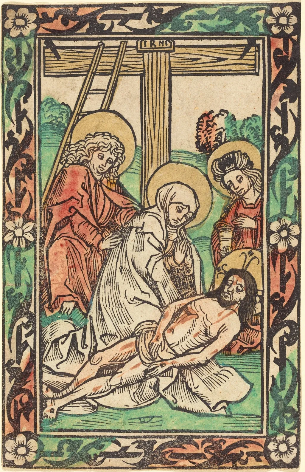 The Lamentation, by German 15th Century, ink, 1490