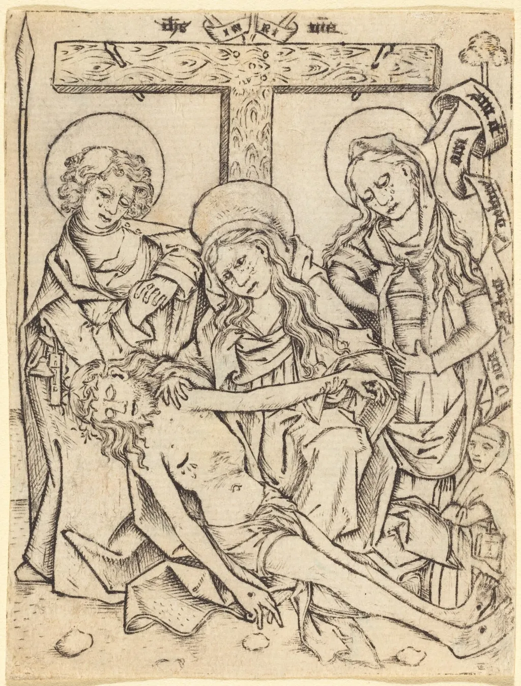 The Lamentation, by German 15th Century, ink, 1475