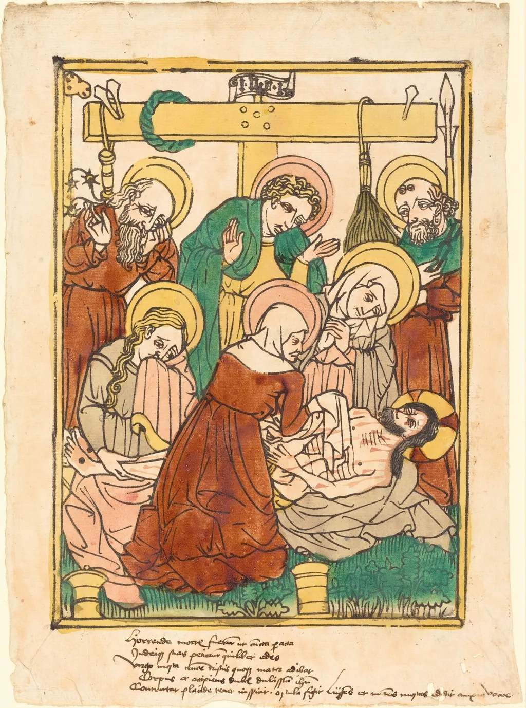 The Lamentation, by German 15th Century, ink, 1450