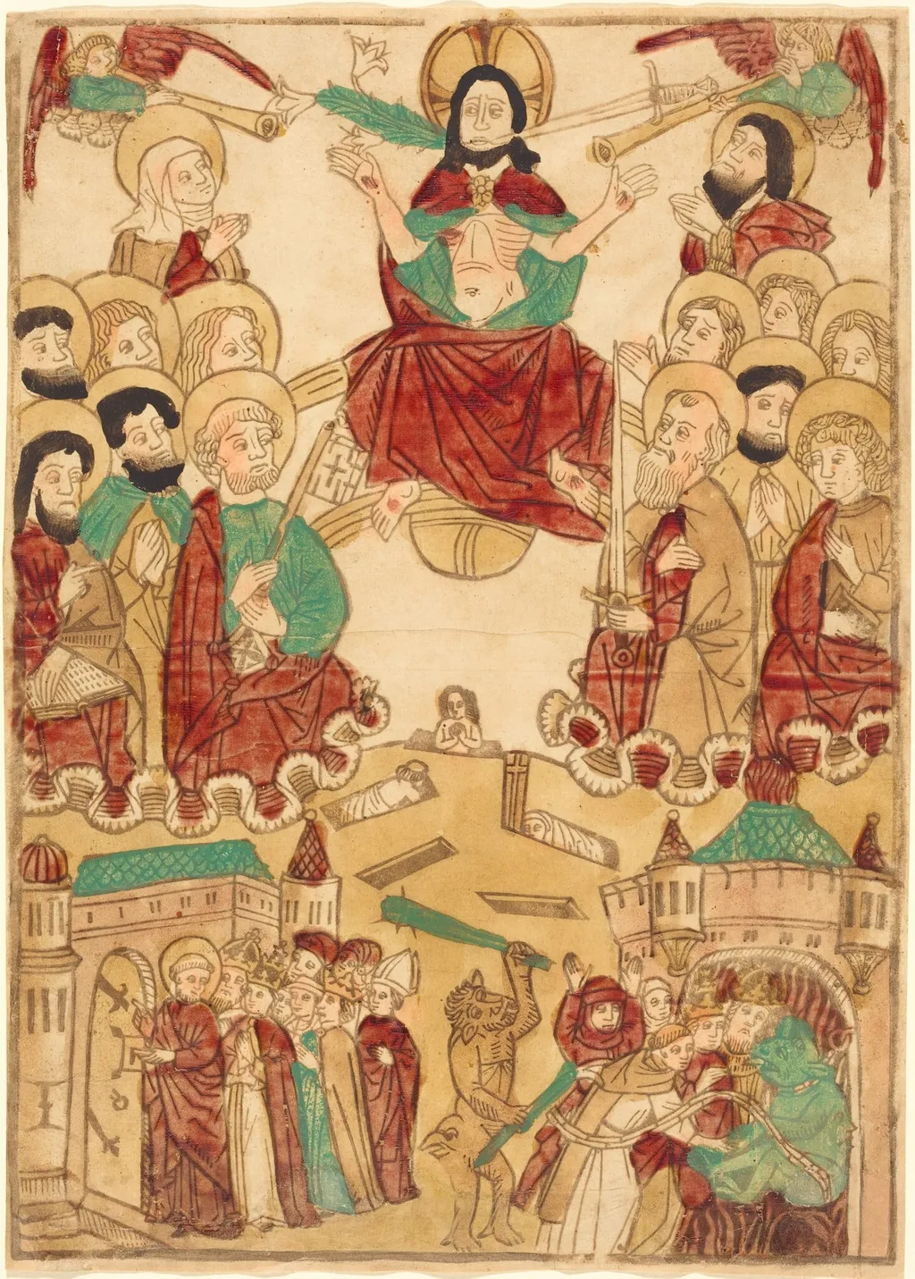 The Last Judgment with the Apostles, by German 15th Century, ink, 1460