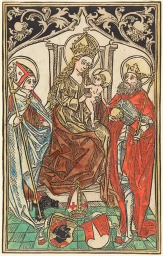 The Madonna and Child Enthroned, with Saints Corbinian and Sigismund, by German 15th Century