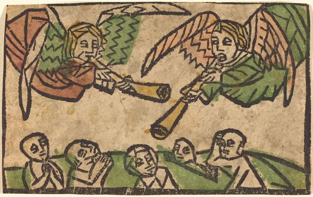 The Resurrection of the Dead, by German 15th Century, ink, 1465