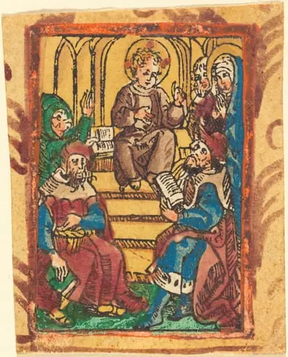 The Twelve Year Old Jesus in the Temple, by German 15th Century