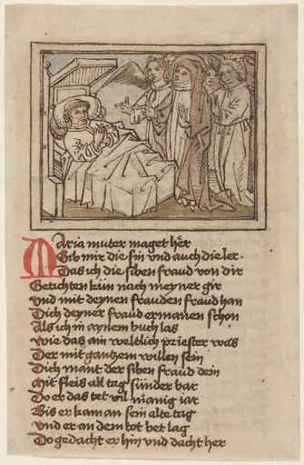 The Virgin Appearing to a Dying Priest, by German 15th Century